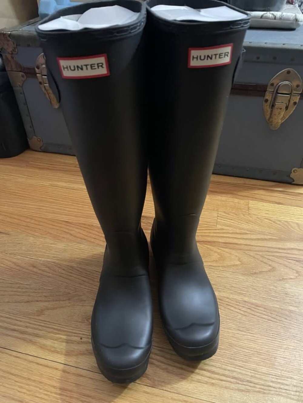 Hunter Tall Rain Boots: Black (US Size 8)